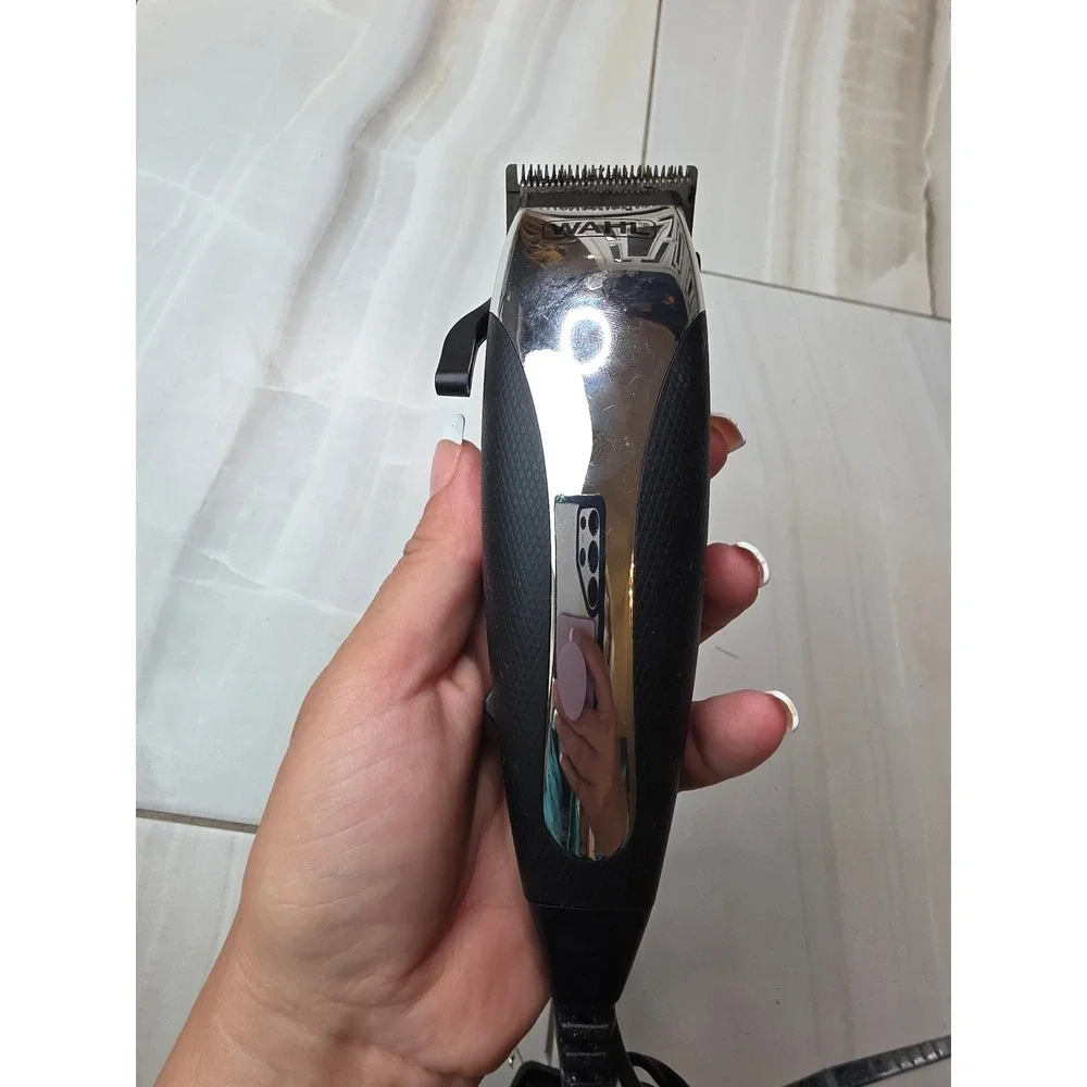 Wahl Precision Hair Clipper Model CMA Corded Electric Trimmer Chrome Black 9W A2